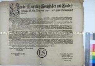Verordnung von Maria Theresia Kaiserin des Heiligen Römischen Reiches bezüglich der Sicherheit beim Parken von Kutschen