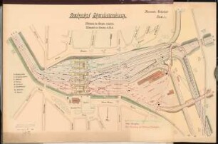 Ausbau der Berliner Stadtbahn Schinkelwettbewerb 1905: Bahnhof Charlottenburg. Lage- und Gleisplan 1:25000 (Längen), 1:625 (Breiten)