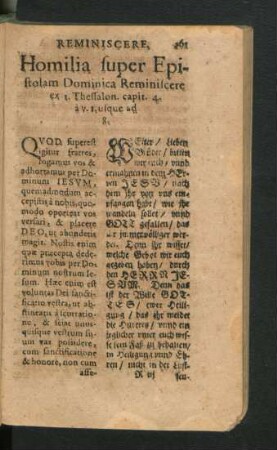 Homilia super Epistolam Dominica Reminiscere
