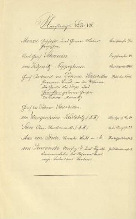 Nachtrags-Liste VII