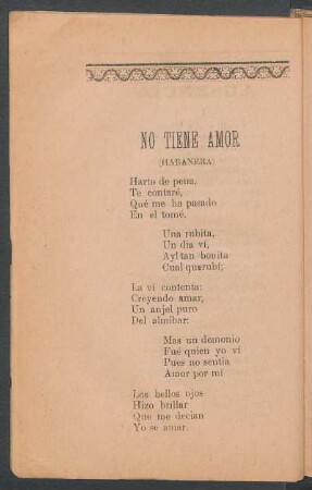 No tiene amor : (Habanera)