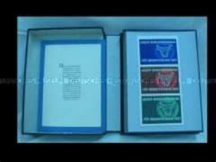 Kassette mit Materialien zur "Volksbefragung gegen die Remilitarisierung und für einen Friedensvertrag mit Deutschland im Jahre 1951"