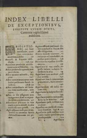 Index libelli de exceptionibus