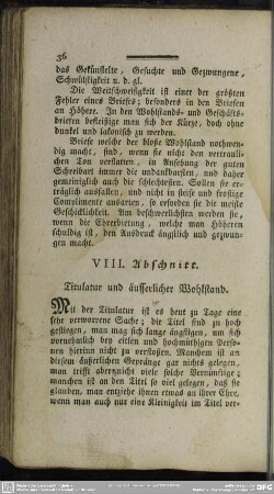 VIII. Abschnitt. Titulatur und äusserlicher Wohlstand