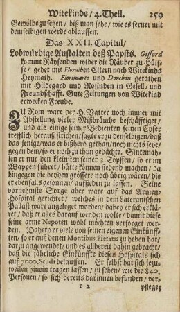 Das XXII. Capitul/ Lobwürdige Anstalten deß Papsts. ...