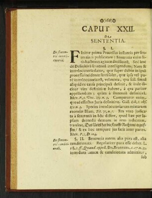 Caput XXII. De sententia.