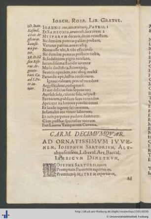 Carmen Decimumquartum.