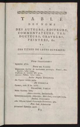 4-157, Table des Noms des Auteurs...