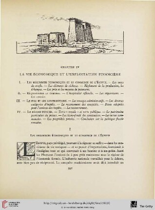 Chapitre IV: La vie économique et l'exploitation financière