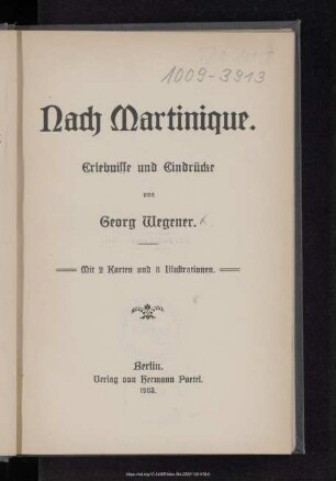 Nach Martinique : Erlebnisse und Eindrücke