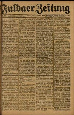 Ausgabe vom Montag, den 13. September 1920.