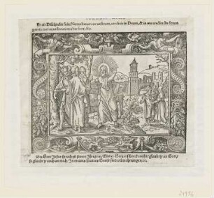 Abschied von den Jüngern, aus: "Biblische Figuren deß Neuwen Testaments", Frankfurt am Main 1562, S. k4 verso