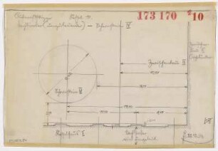 Kesselhaus 2, Kessel 11, Aufmaßskizze Dachbinder (umzubauender) - Schornstein 4