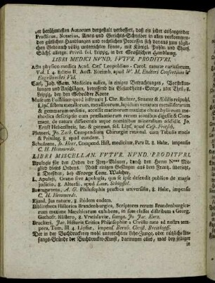 Libri Medici Nund. Futur. Prodituri.