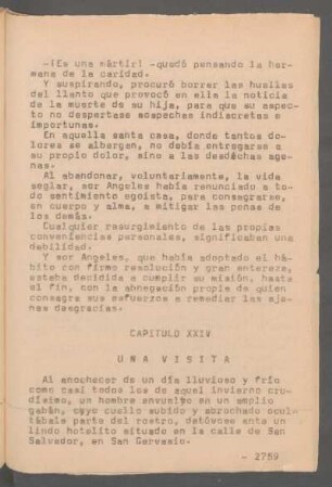 Capítulo XXIV - Una visita