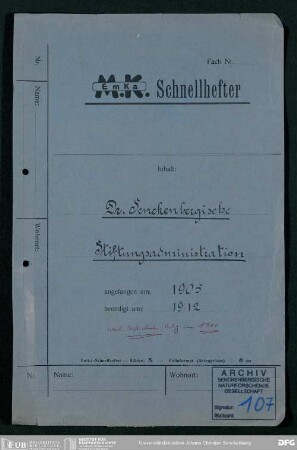 Beziehungen zur Dr. Senckenbergischen Stiftung