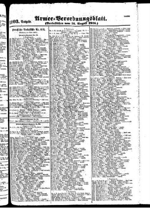 1103.Ausgabe. Mittwoch, 16. August 1916
