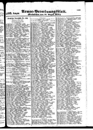 1103.Ausgabe. Mittwoch, 16. August 1916