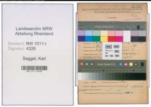 Entnazifizierung Karl Saggel , geb. 30.04.1912 (Polizei)