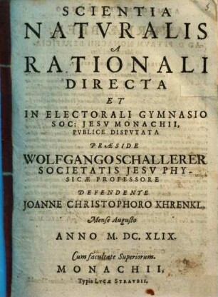 Scientia naturalis a rationali directa