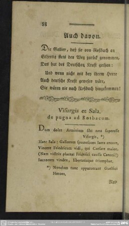 Visurgis et Sala de pugna ad Rosbacum