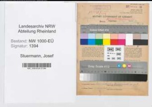 Entnazifizierung Josef Stuermann, geb. 24.09.1894 (Beamter)