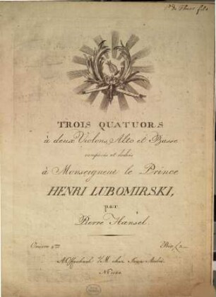 Trois quatuors à deux violons, alto et basse : oeuvre 2me