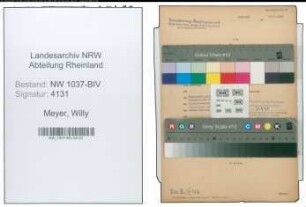 Entnazifizierung Willy Meyer , geb. 05.04.1907 (Zollsekretaer)