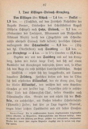 I. Tour Kissingen-Steinach-Kreuzberg