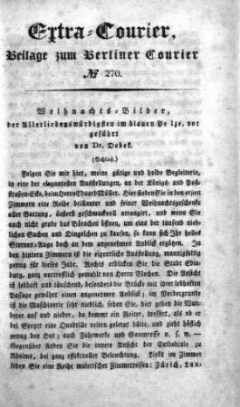 Extra-Courier, Beilage zum Berliner Courier No. 270
