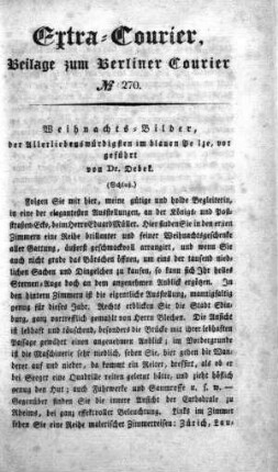 Extra-Courier, Beilage zum Berliner Courier No. 270