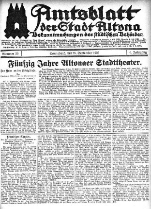 Nummer 39 : Sonnabend, den 25. September 1926