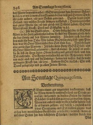 Am Sonntage Quinquagesima.