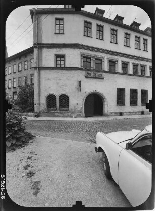 Erfurt-Altstadt, Comthurgasse. Comthurhof (1570). Straßenfront (Teilansicht)