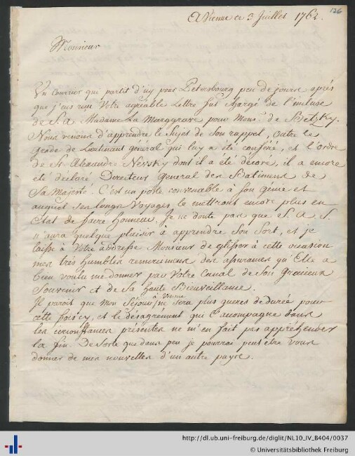 Brief vom 03.07.1762.