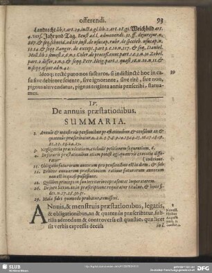 IV. De annuis praestationibus