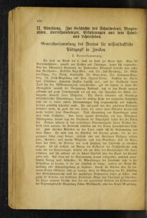 Generalversammlung des Vereins für wissenschaftliche Pädagogik in Zwickau