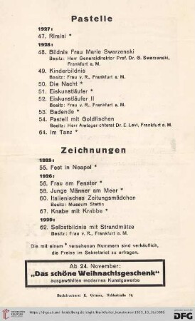 Zeichnungen (Nr. 55-56, Nr. 58, Nr. 60, Nr. 67, Nr. 62)
