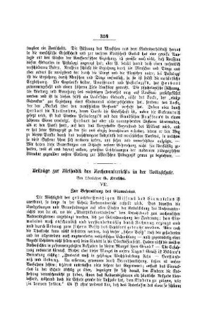 Beiträge zur Methodik des Rechenunterrichts in der Volksschule : (Fortsetzung)