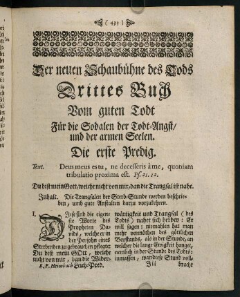 433-462, Erste Predig - fünffte Predig