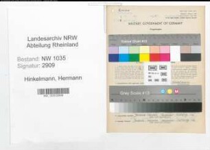Entnazifizierung Hermann Hinkelmann , geb. 14.05.1909 (Steiger)