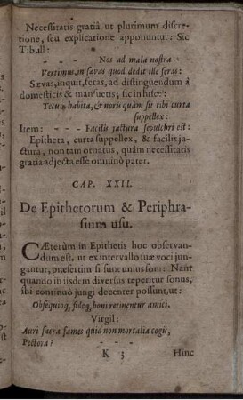 Cap. XXII. De Epithetorum & Periphrasium usu