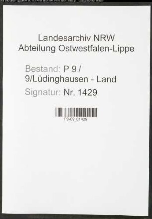 Sterberegister Standesamt Lüdinghausen-Land