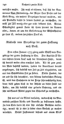 Rückreise vom Vorgebirge der guten Hoffnung nach Brest.