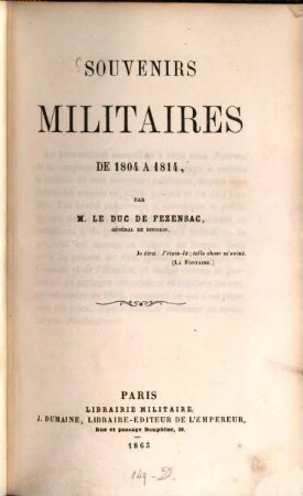Souvenirs militaires de 1804 a 1814