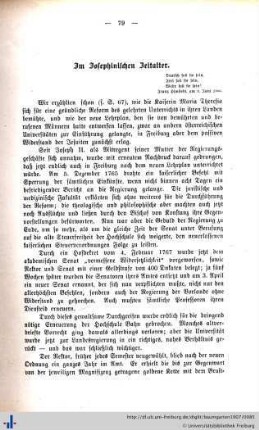 Im Josephinischen Zeitalter.