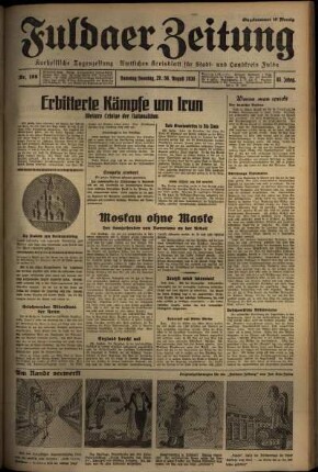 Erste Ausgabe vom Samstag, den 29. August 1936.