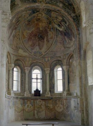 Traditio legis, umgeben von Heiligen, Aposteln und Märtyrern