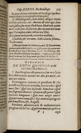 Appendix De Notis Quibusdam Orthographicis.