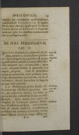 Cap. II. De iure personarum